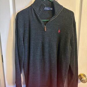 Polo by Ralph Lauren Men's Charcoal Zip-Up Sweater